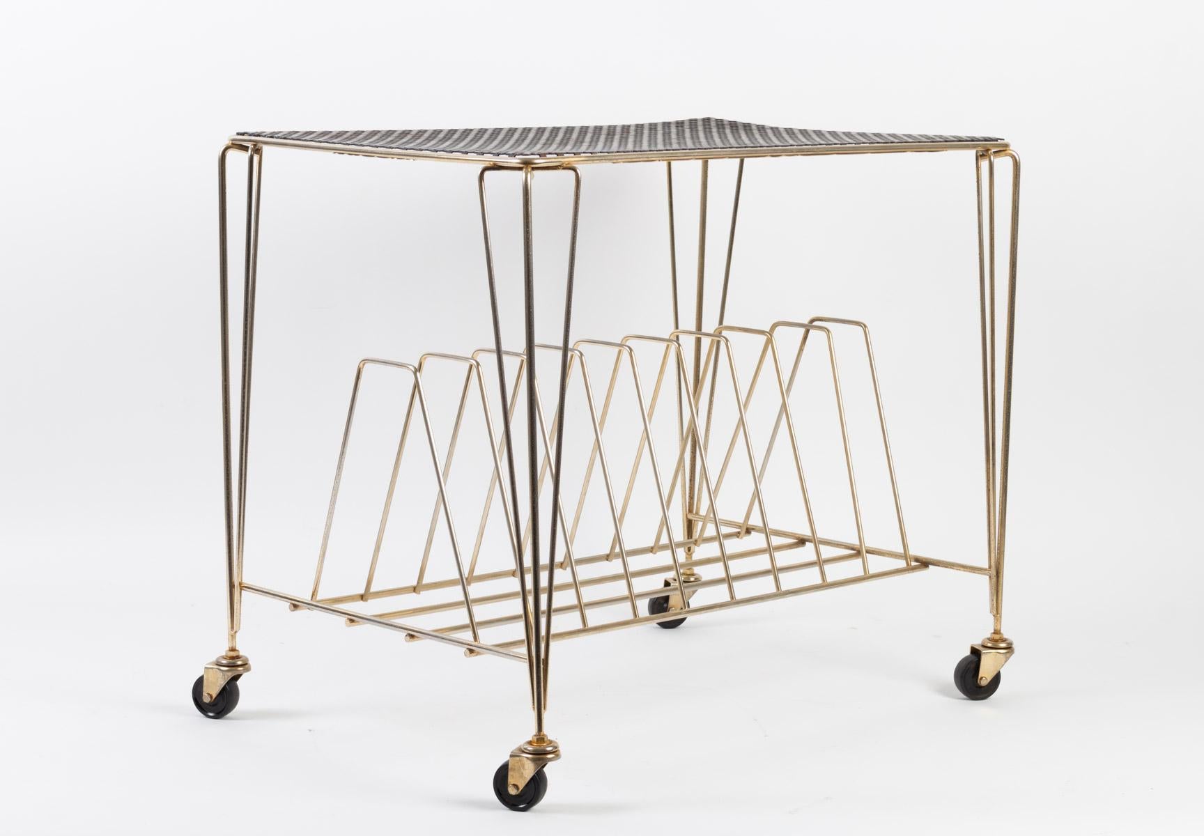 Painted Metal and Brass Side Table from the 1960s 1