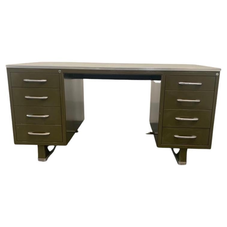 Painted Metal Desk with Laminate Top from Carlotti, 1950s For Sale