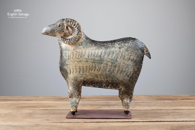 Painted Metal Farm Animal Figures, 20th Century For Sale at 1stDibs