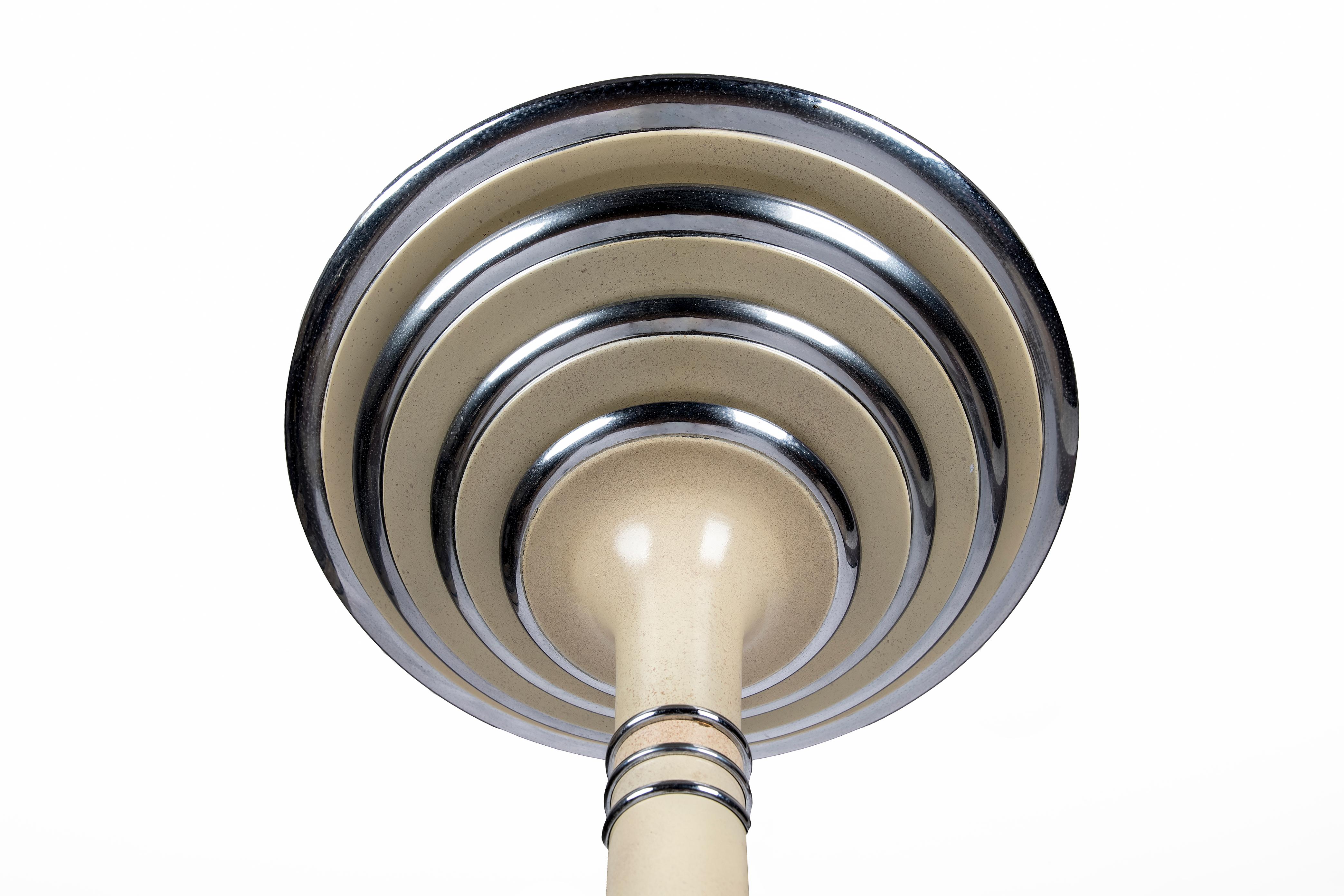Painted Metal Modernist Industrial Art Deco Floor Lamp For Sale 2