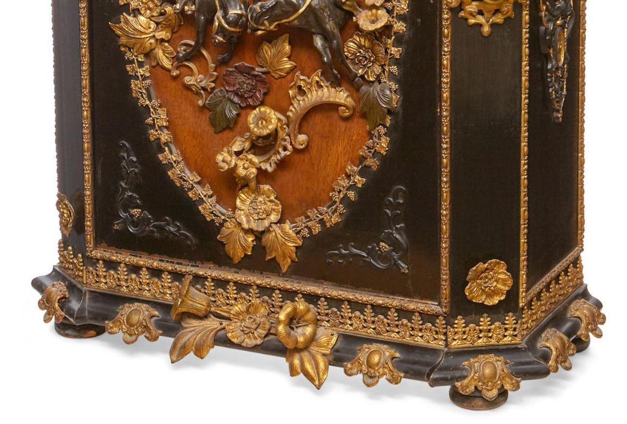 Painted Metal Mounted Ebonized Side Cabinet, 19th Century 10