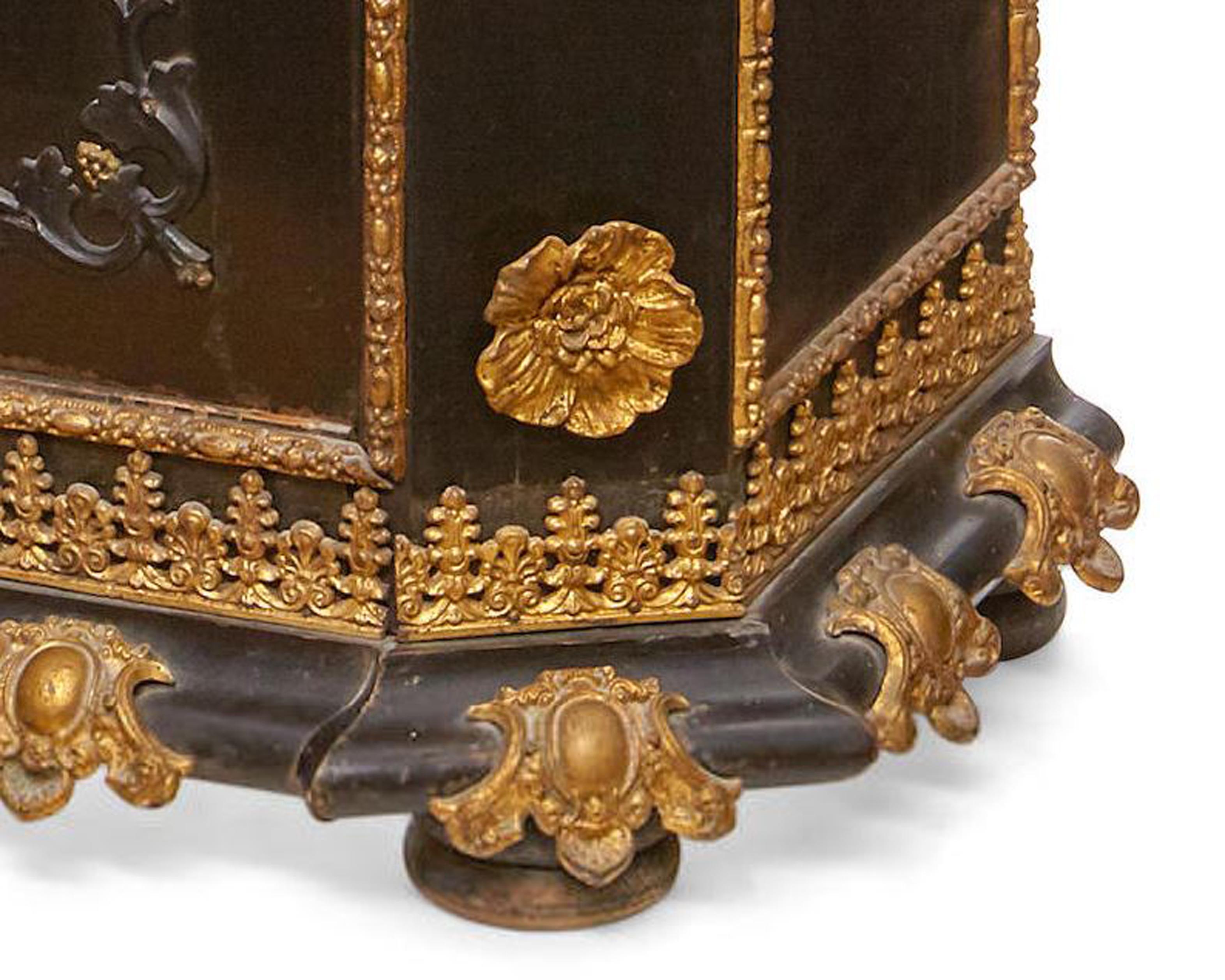 Painted Metal Mounted Ebonized Side Cabinet, 19th Century 11