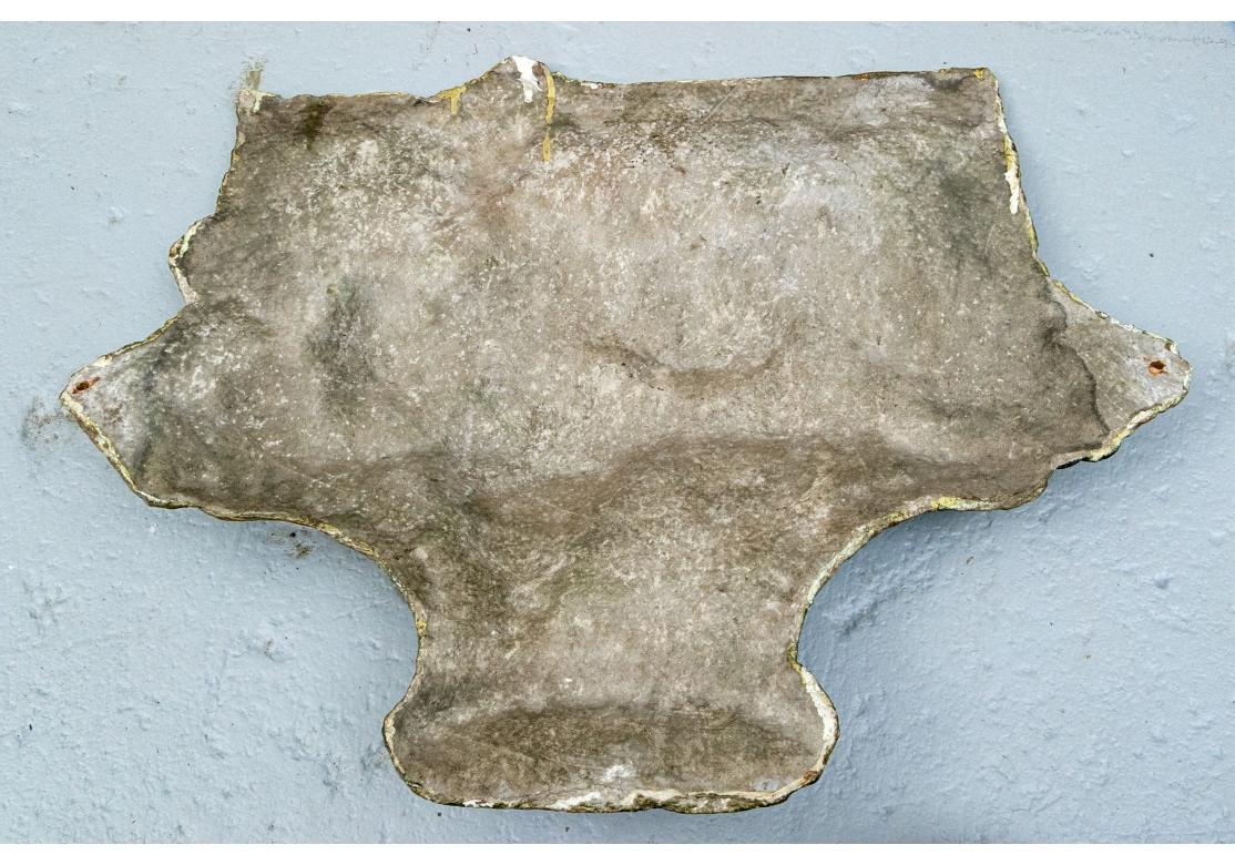 Painted Metal Plaque With Floral Bouquet Motif In Distressed Condition For Sale In Bridgeport, CT