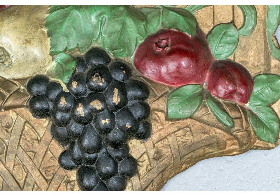 Painted Metal Plaque With Floral Bouquet Motif For Sale 1