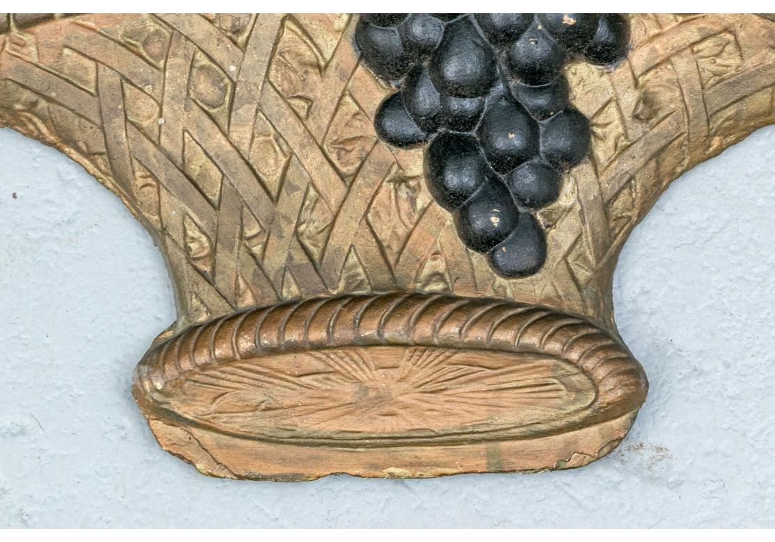 Painted Metal Plaque With Floral Bouquet Motif For Sale 3