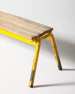 Painted Metal, Vintage Gym Bench, France, c. 1950