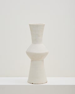 1970s Painted Modernist Ceramic Sculpture, Terracotta, 56cm Tall