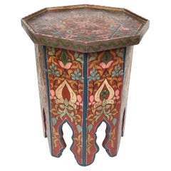 Vintage Painted Moroccan Taboret Cocktail Table