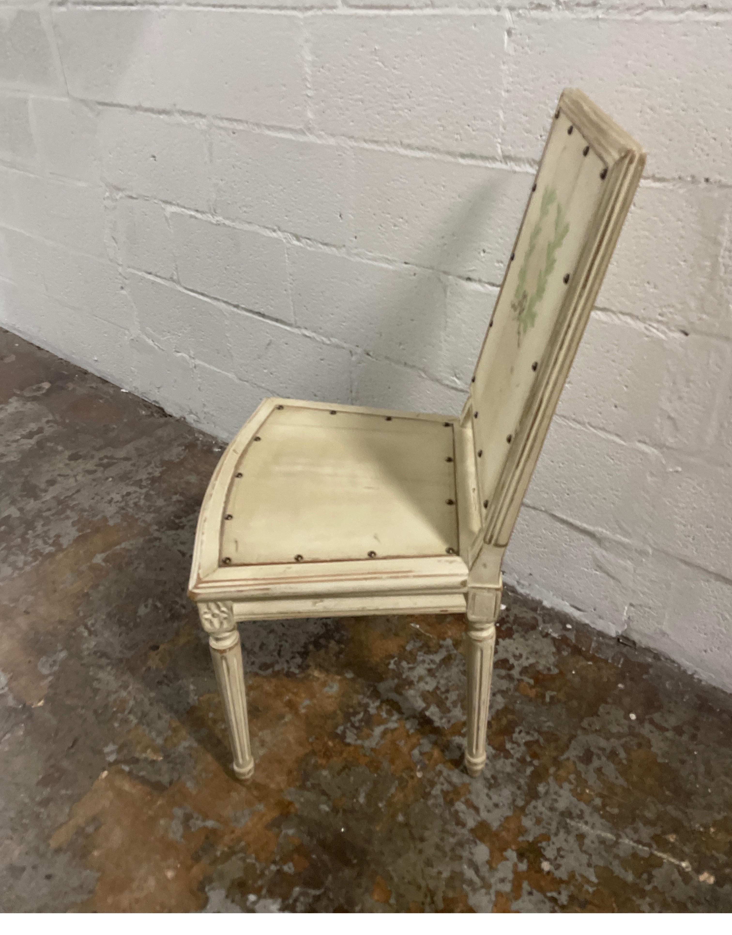 Painted Neoclassical Side or Desk Chair For Sale 4
