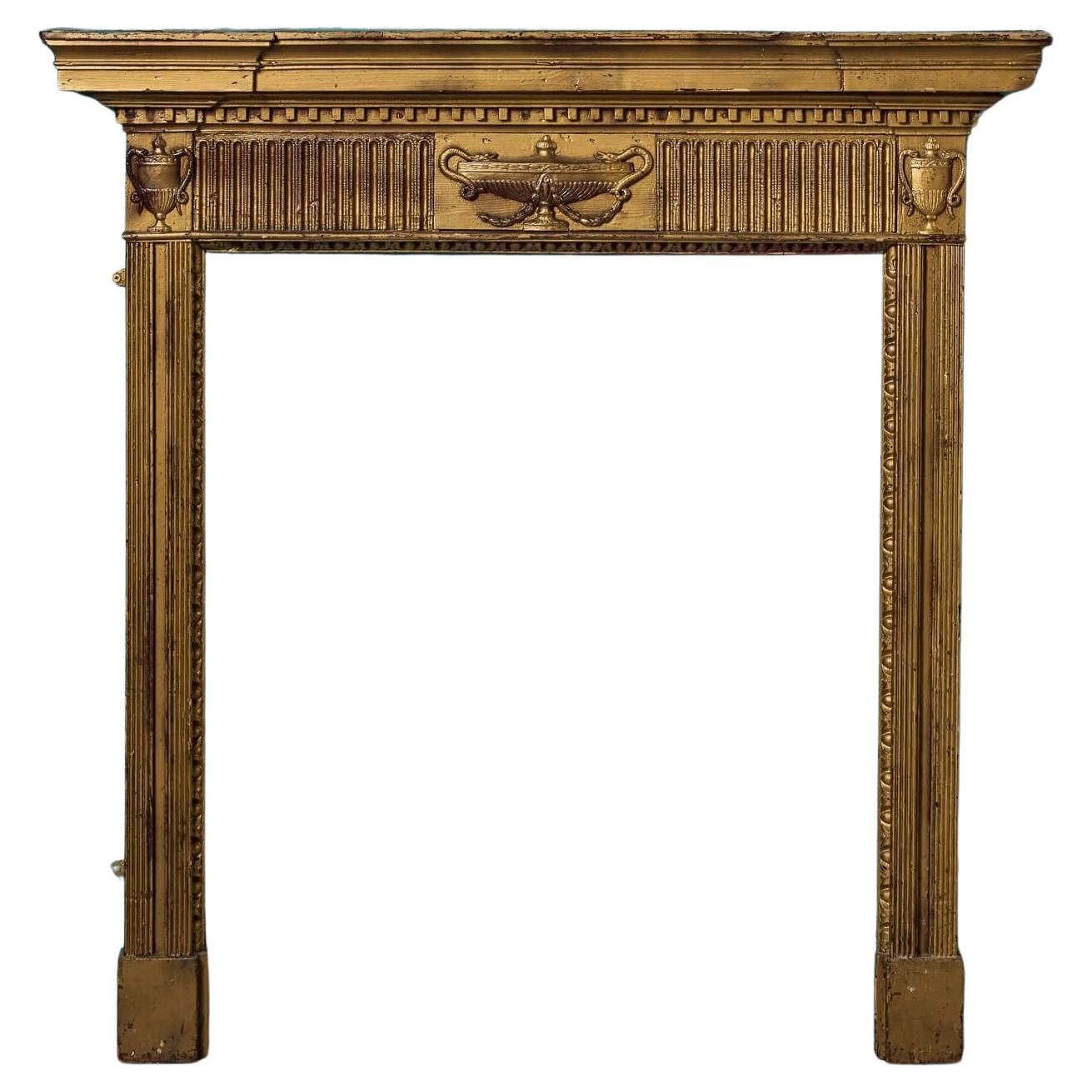 Painted Neoclassical Style Antique Georgian Fire Mantel For Sale