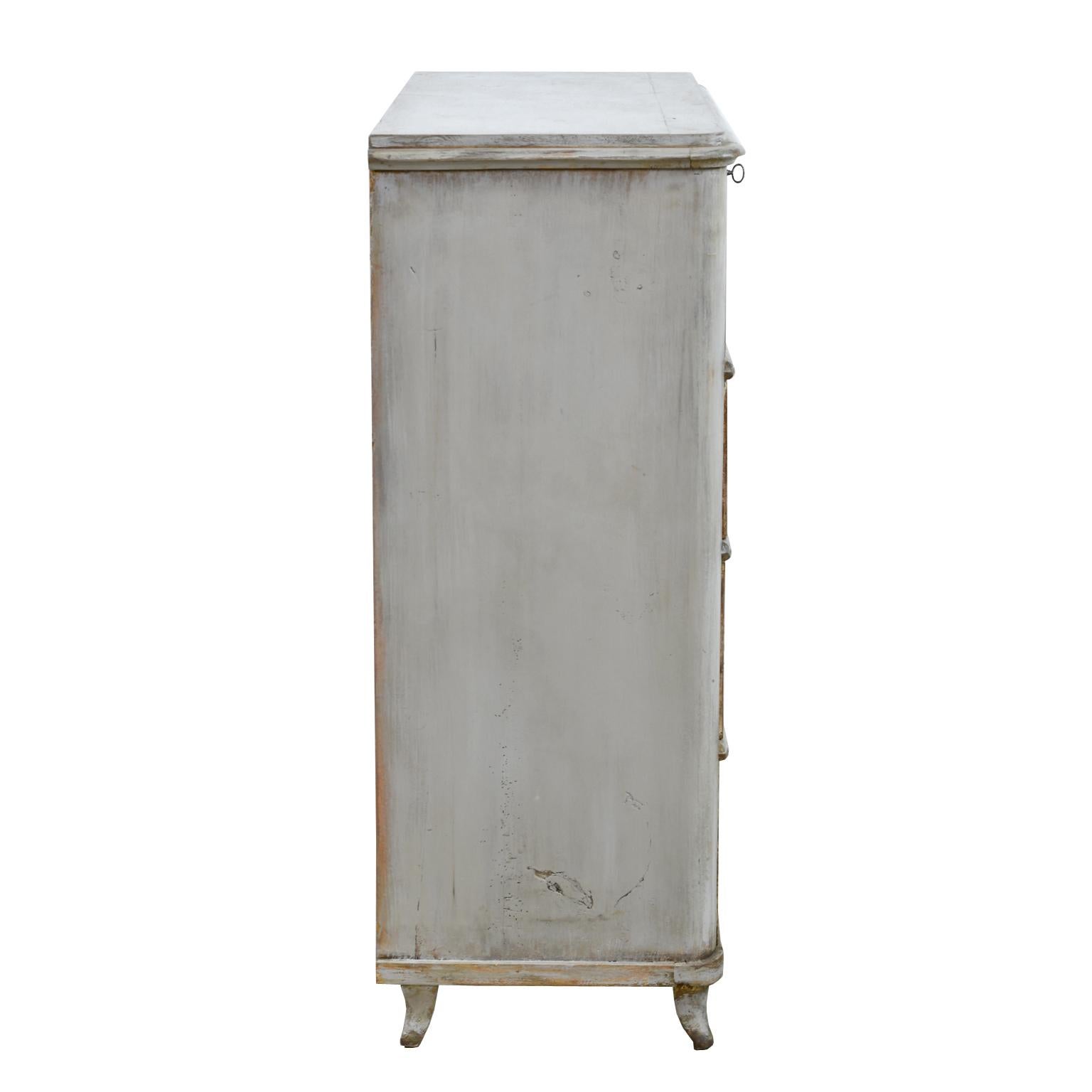 Painted North German Biedermeier Tall Chest of Drawers, circa 1820 1