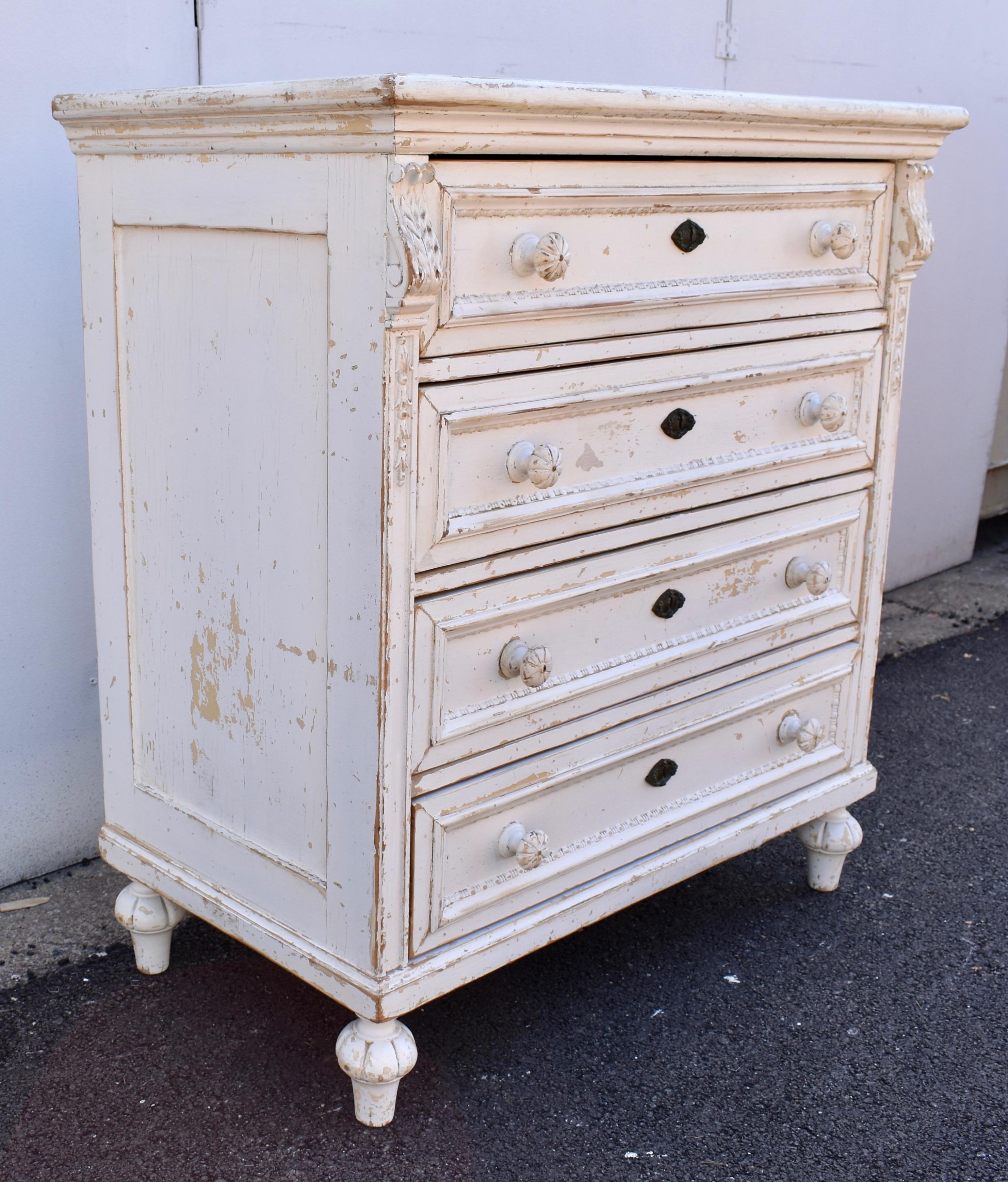 Victorian Painted Oak Chest of Four Drawers For Sale