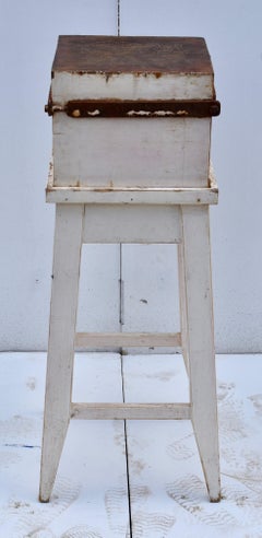 Painted Oak Chopping Block on Stand