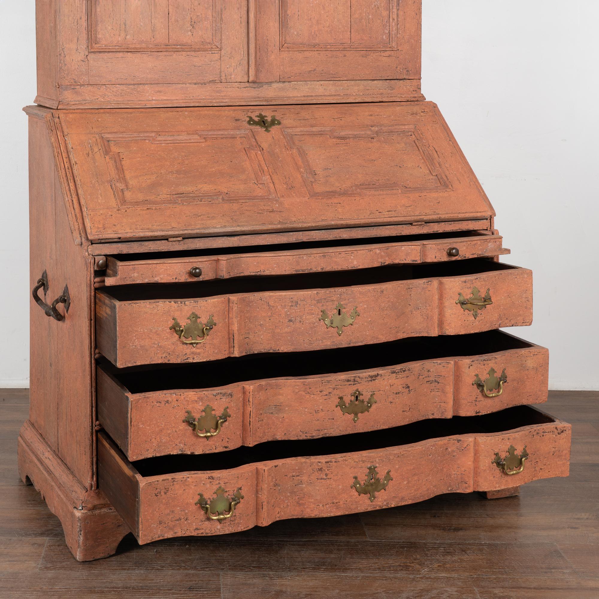 Painted Oak Secretary Bureau, Denmark circa 1760-80 For Sale 2