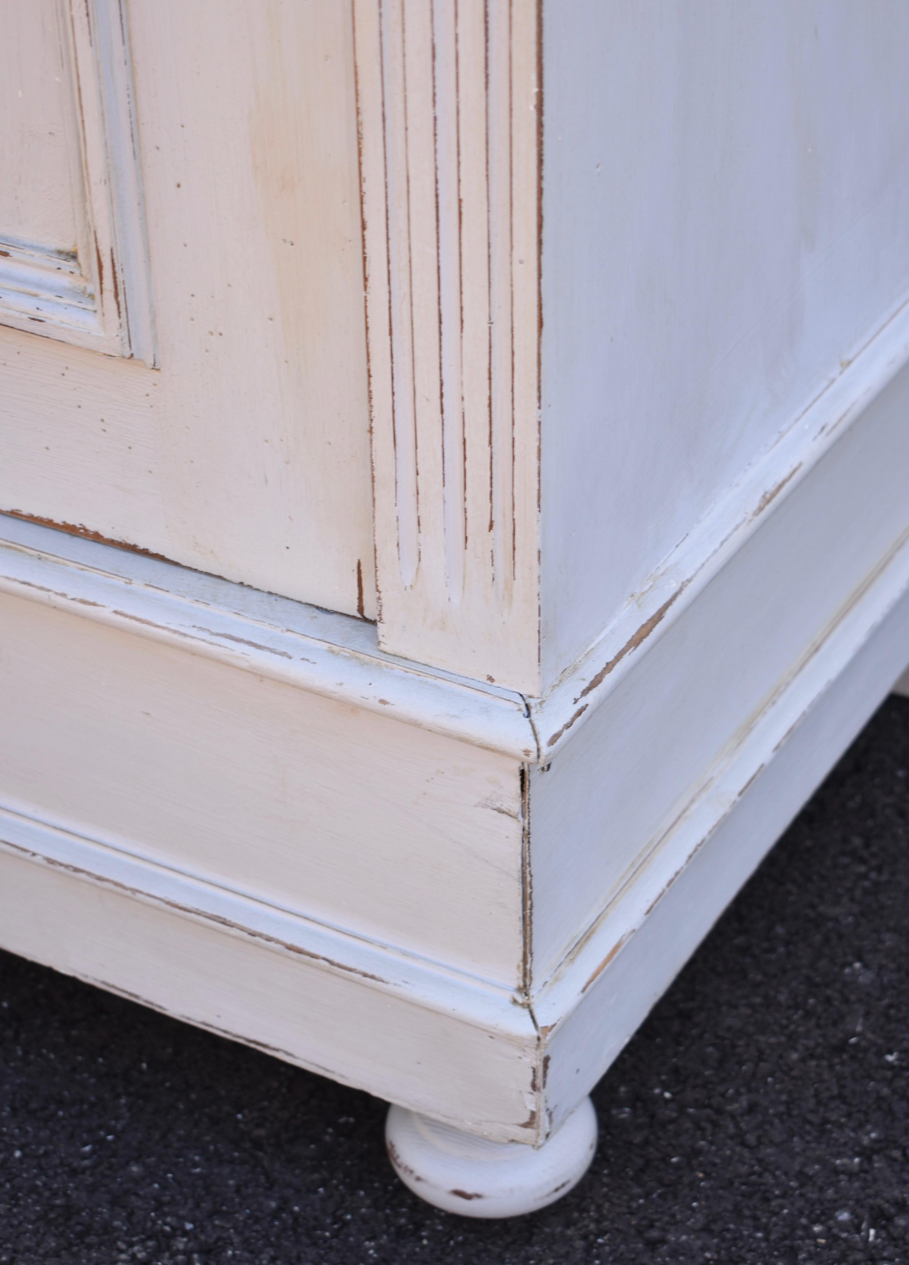 Painted Oak Two Door Armoire 5