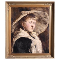 Antique Painted of Lady, Probably Dutch, 19th C