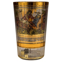 Painted on Gold Double-Walled Goblet, Dice and Cards 20th Century