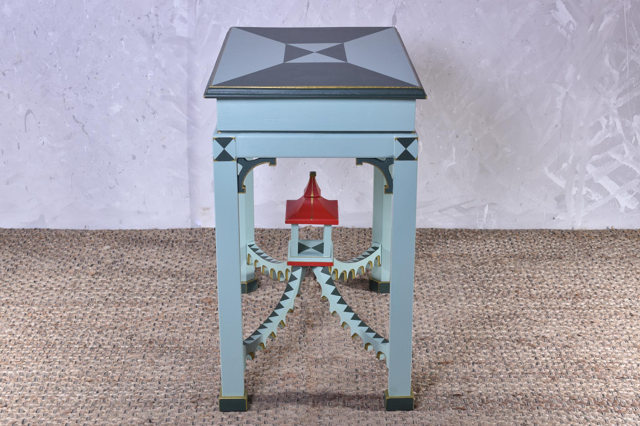 Painted Pagoda Side Table For Sale 1