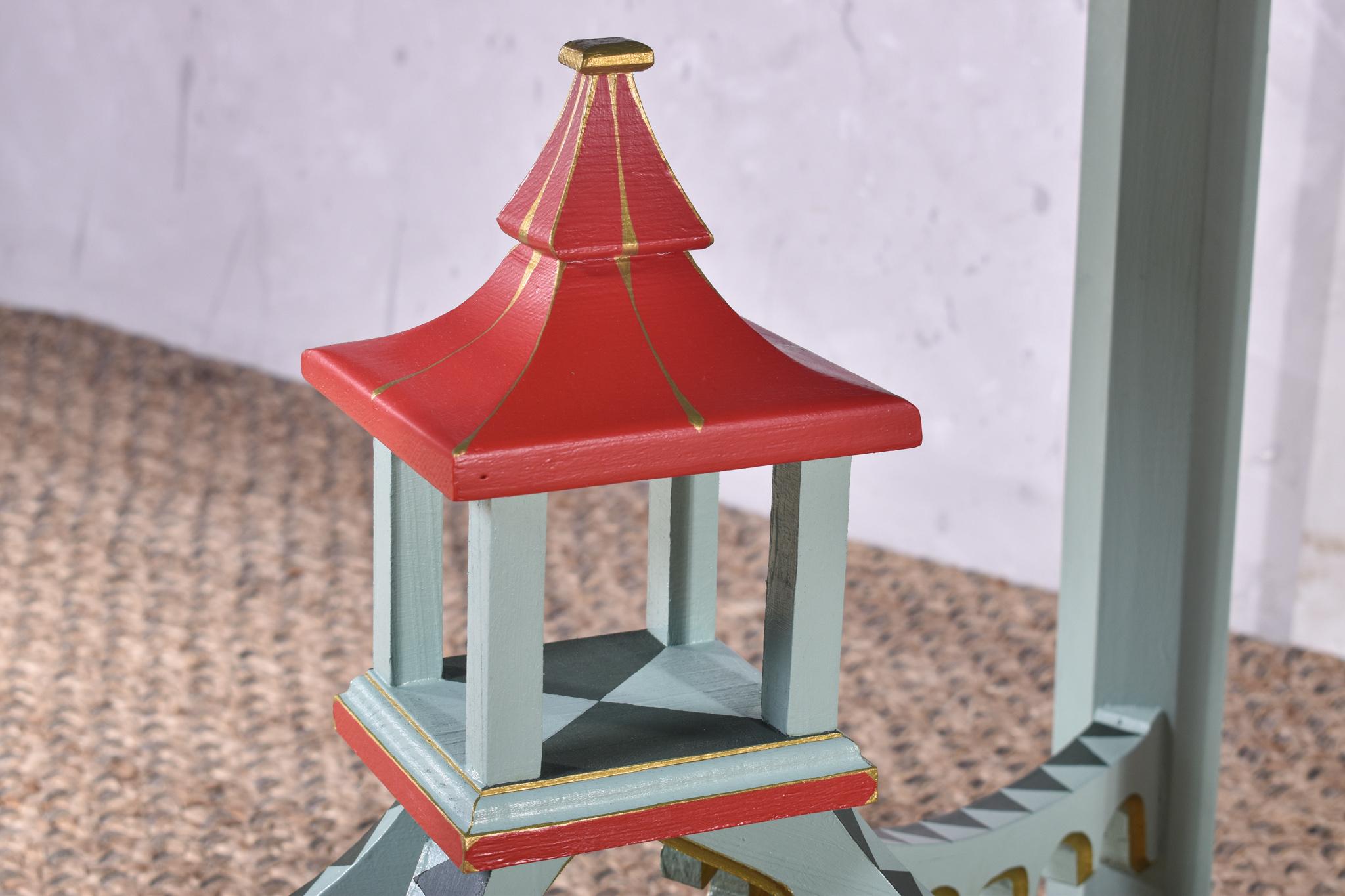 Painted Pagoda Side Table For Sale 3