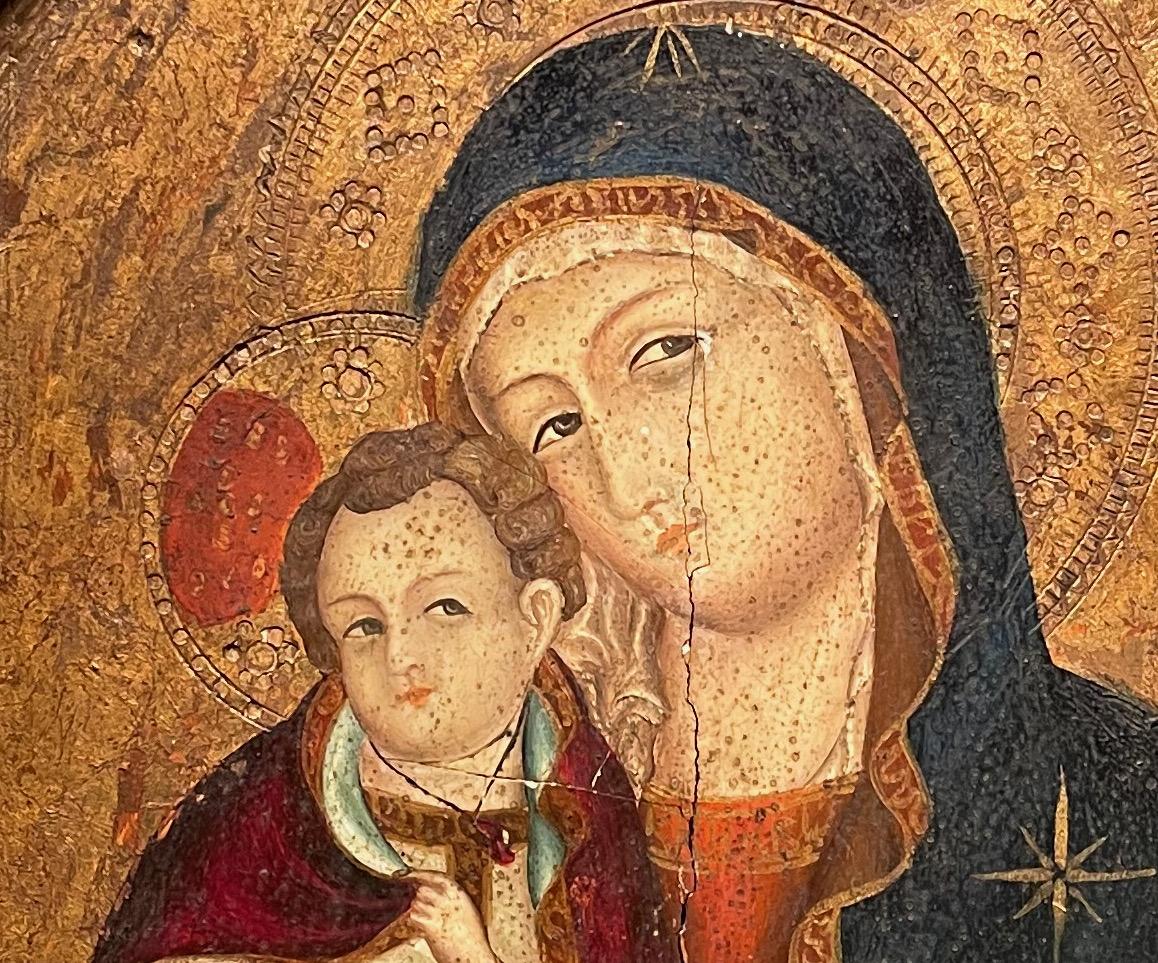 Italian Painted Panel Representing The Virgin And Child, Italy, 19th C.
