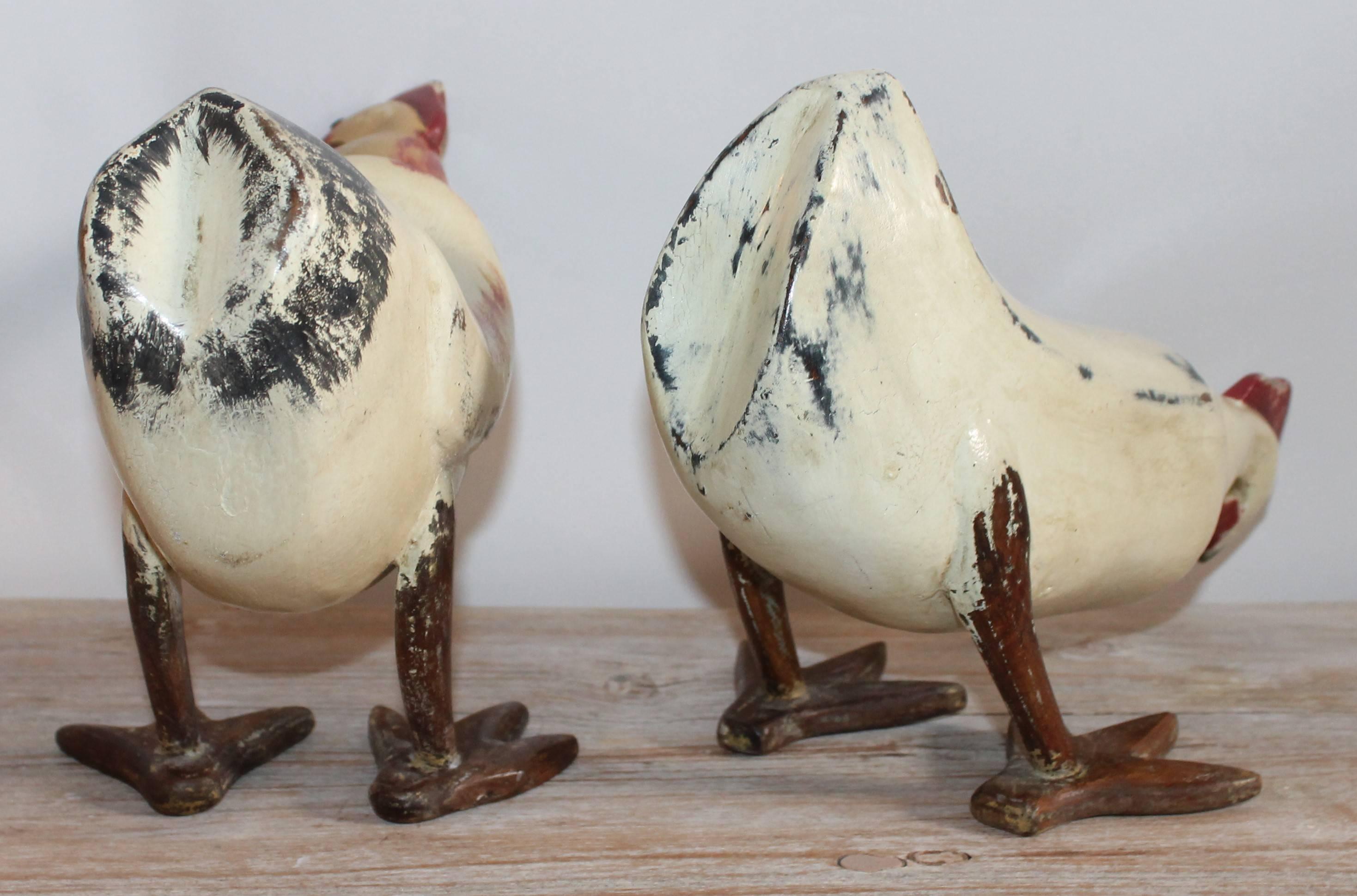 American Painted Pecking Chickens, Pair