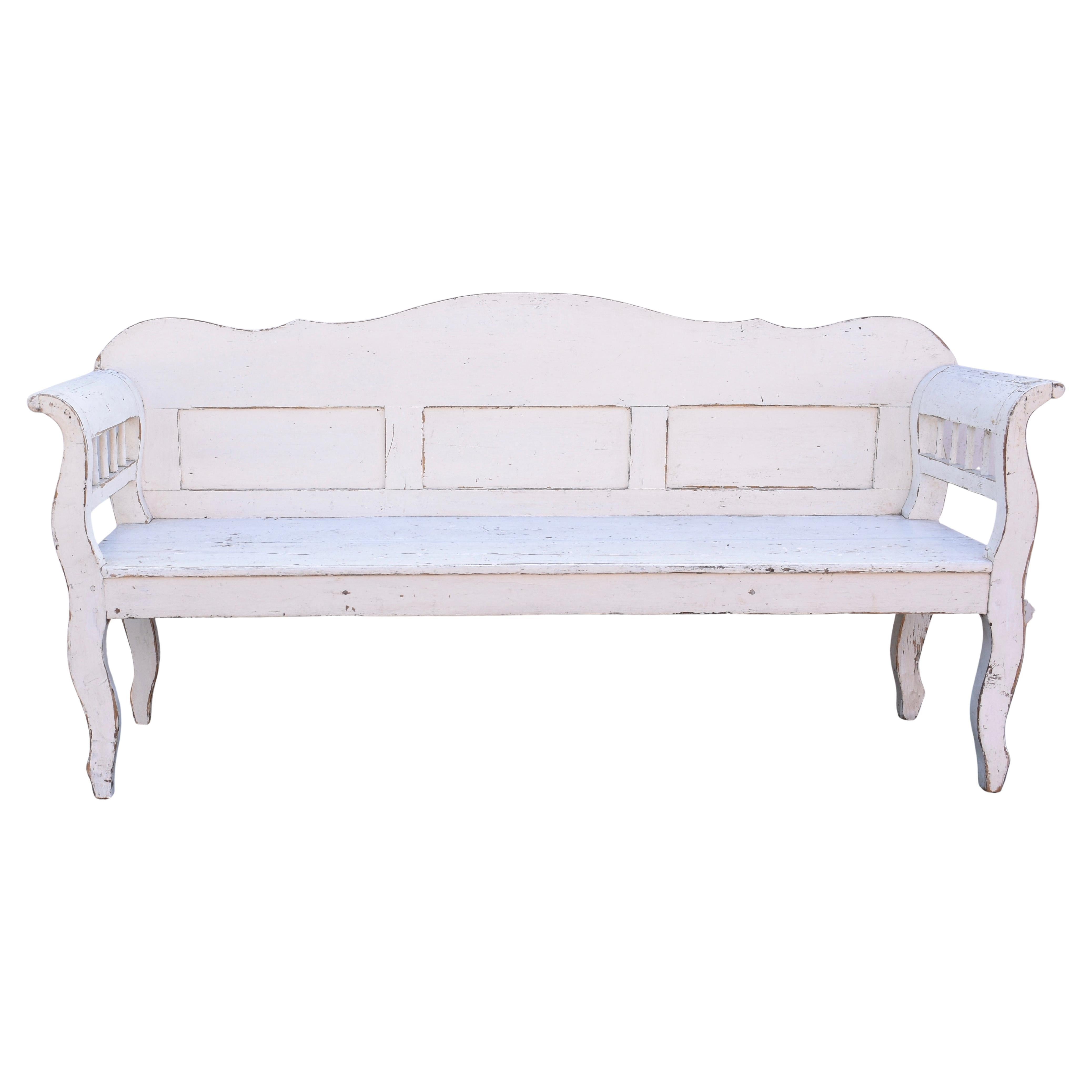 Banc ou selle en pin et chêne peints