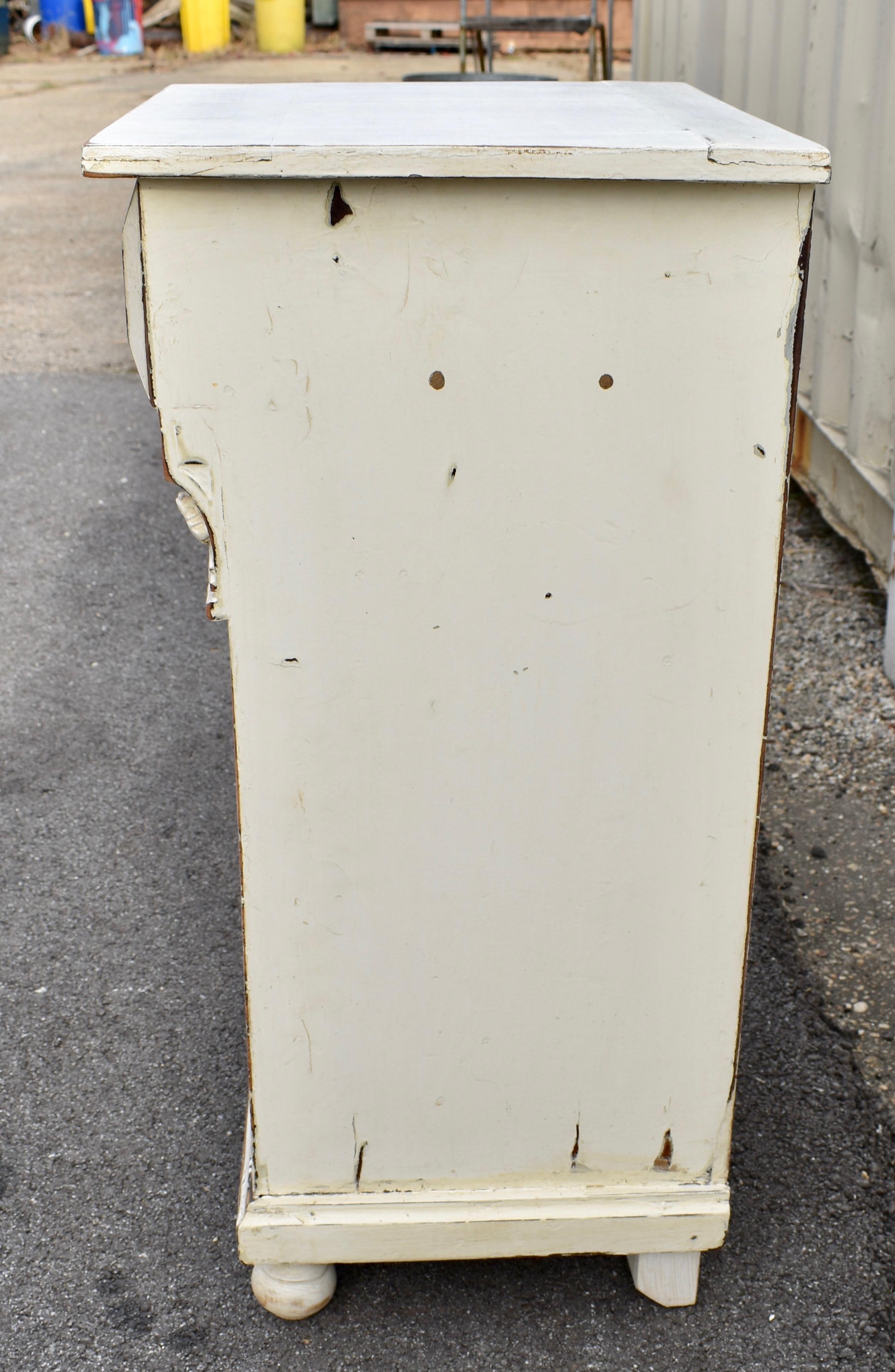 Painted Pine and Oak Nightstand For Sale 5