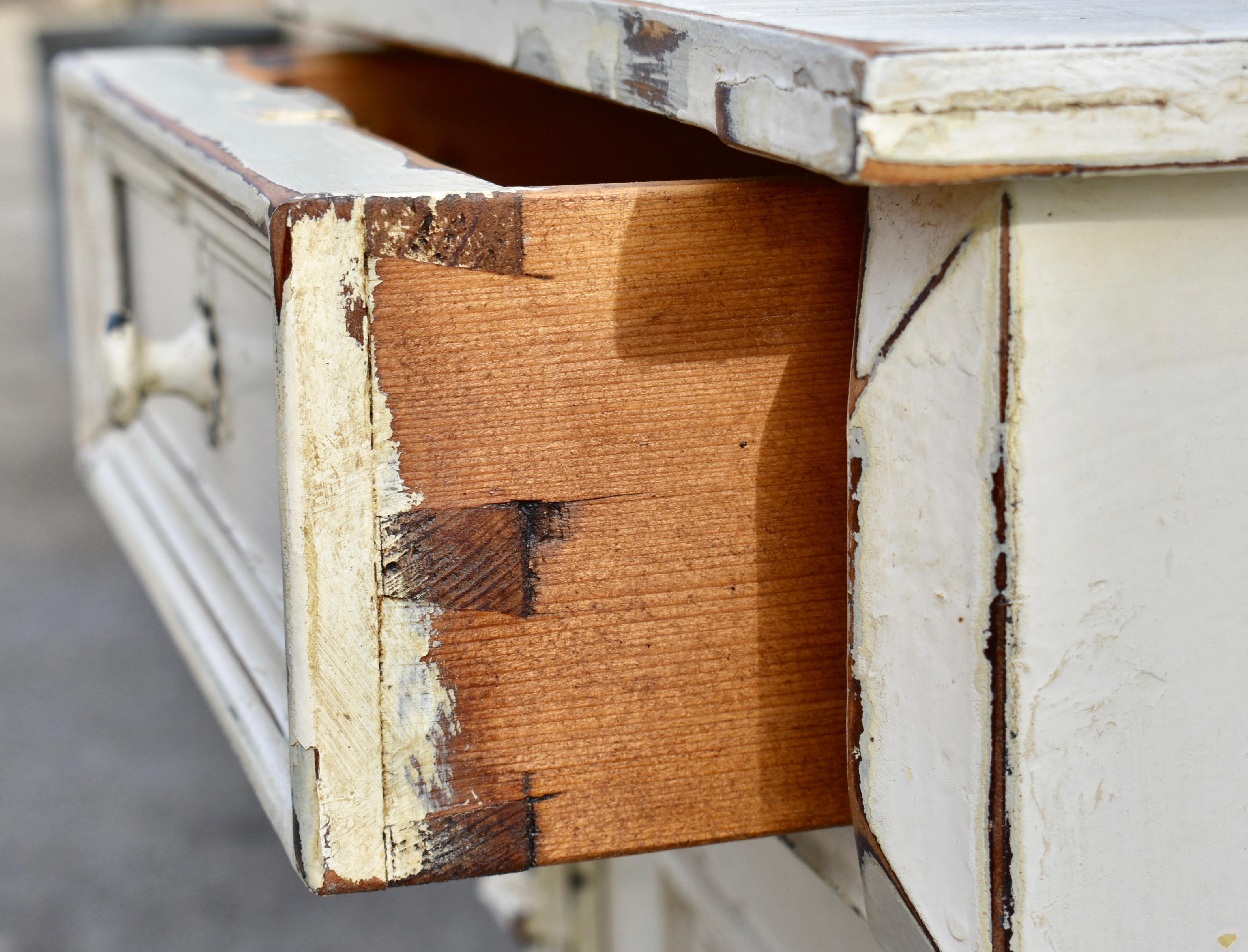 Painted Pine and Oak Nightstand For Sale 8