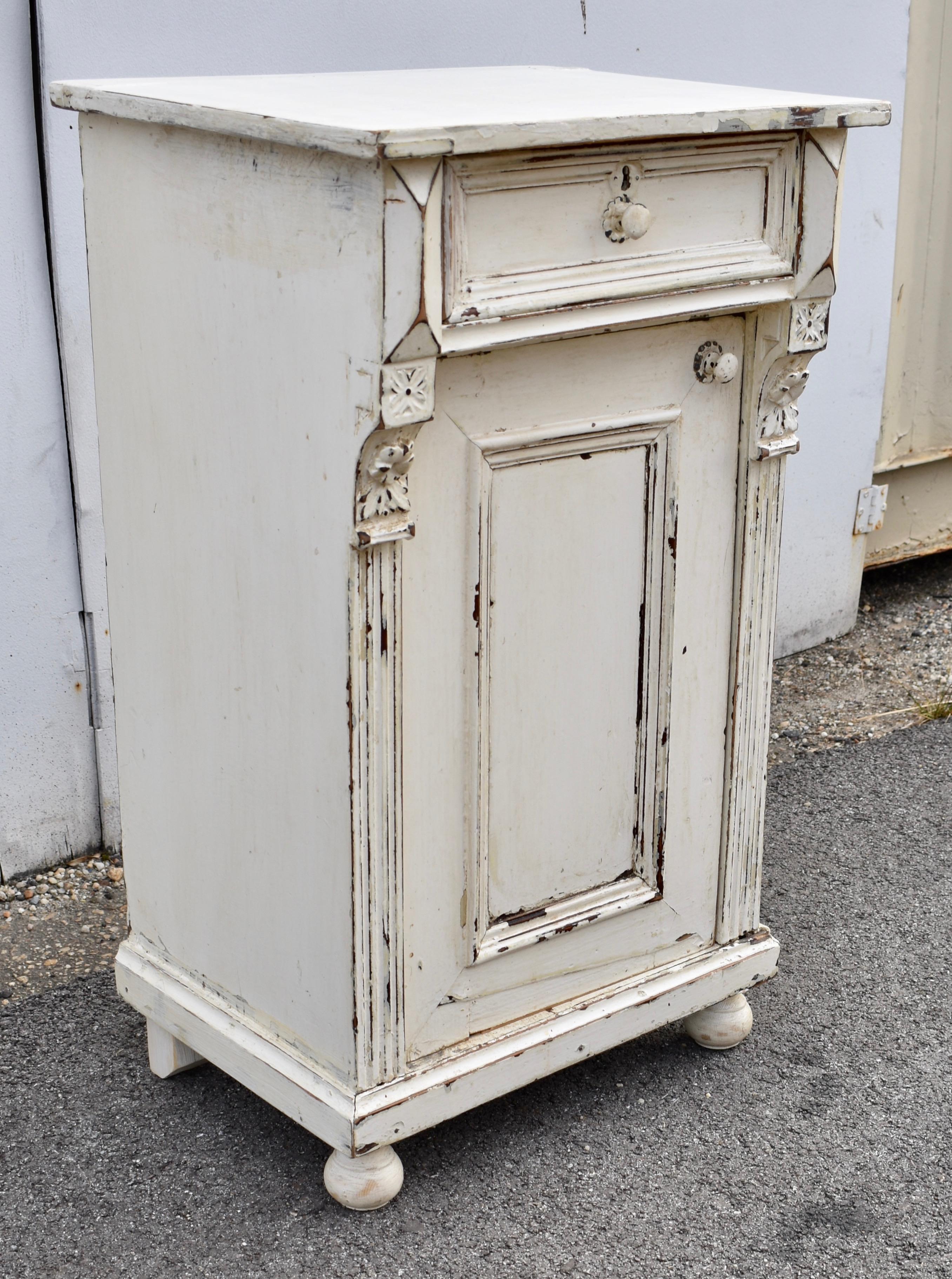Hungarian Painted Pine and Oak Nightstand For Sale