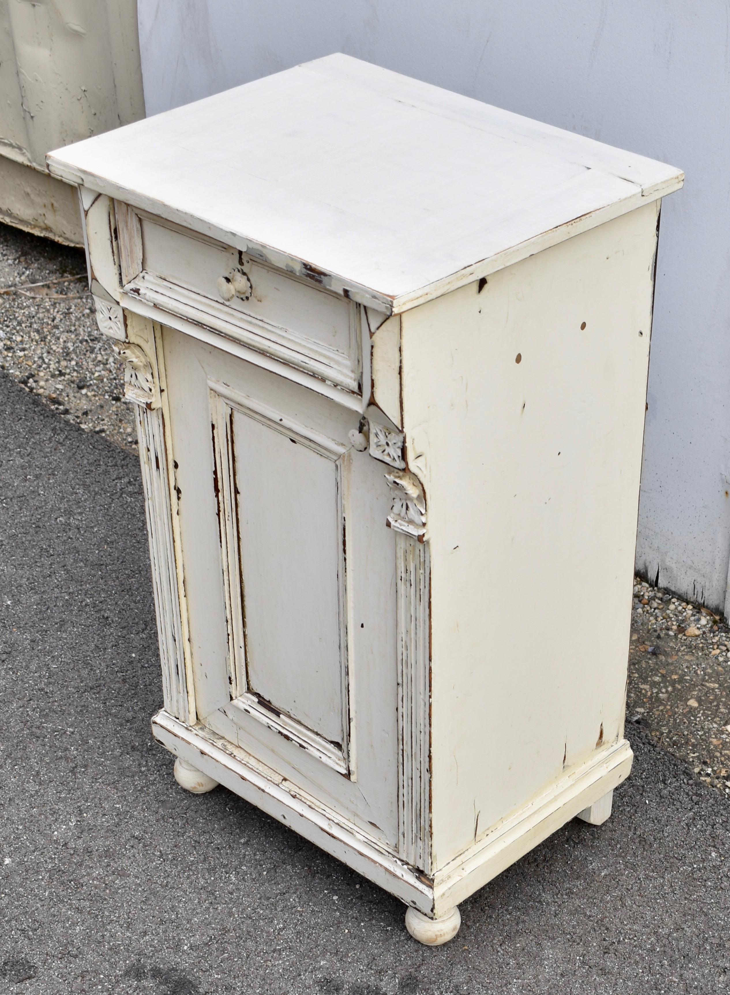 19th Century Painted Pine and Oak Nightstand For Sale