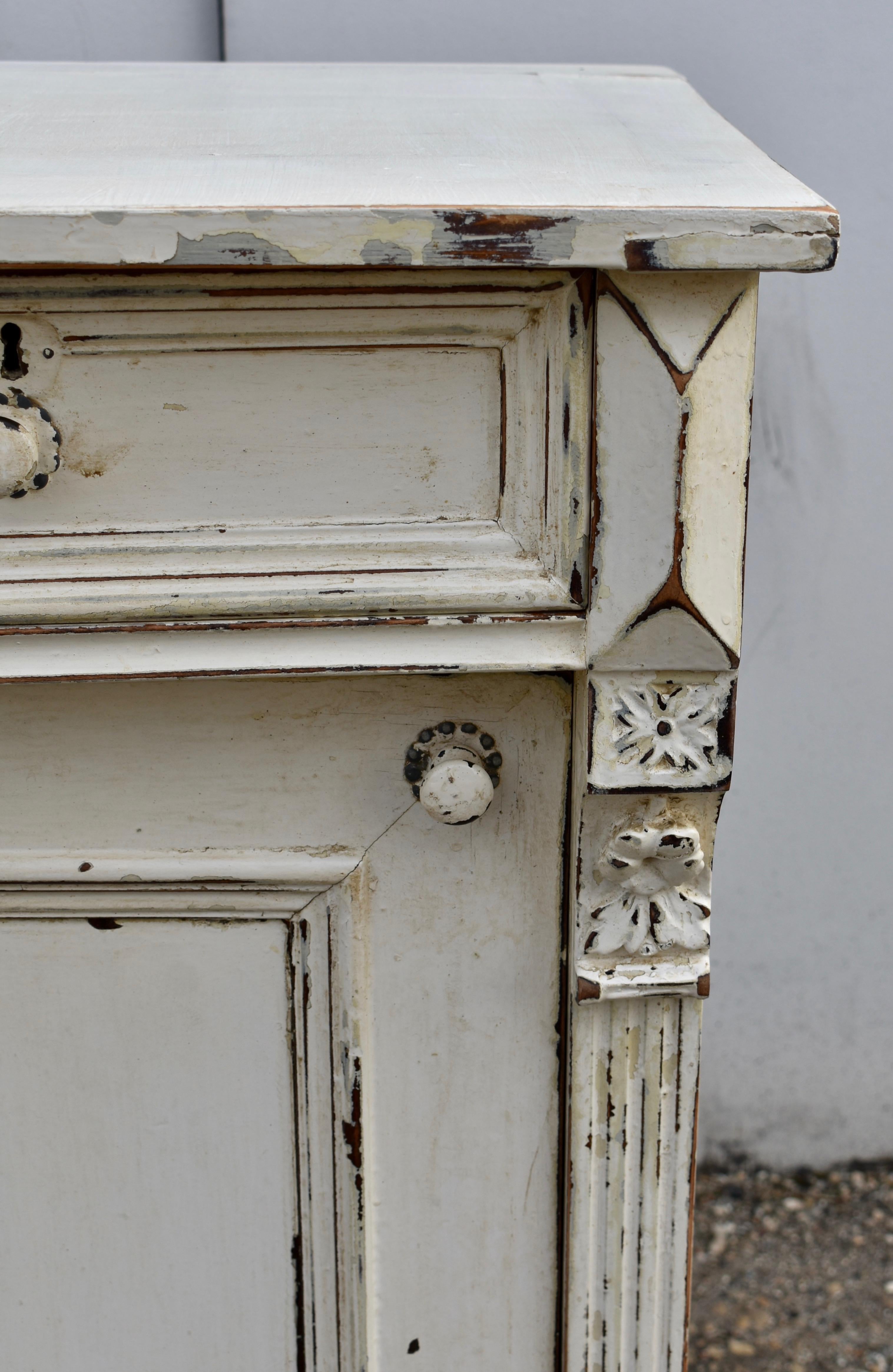 Painted Pine and Oak Nightstand For Sale 2