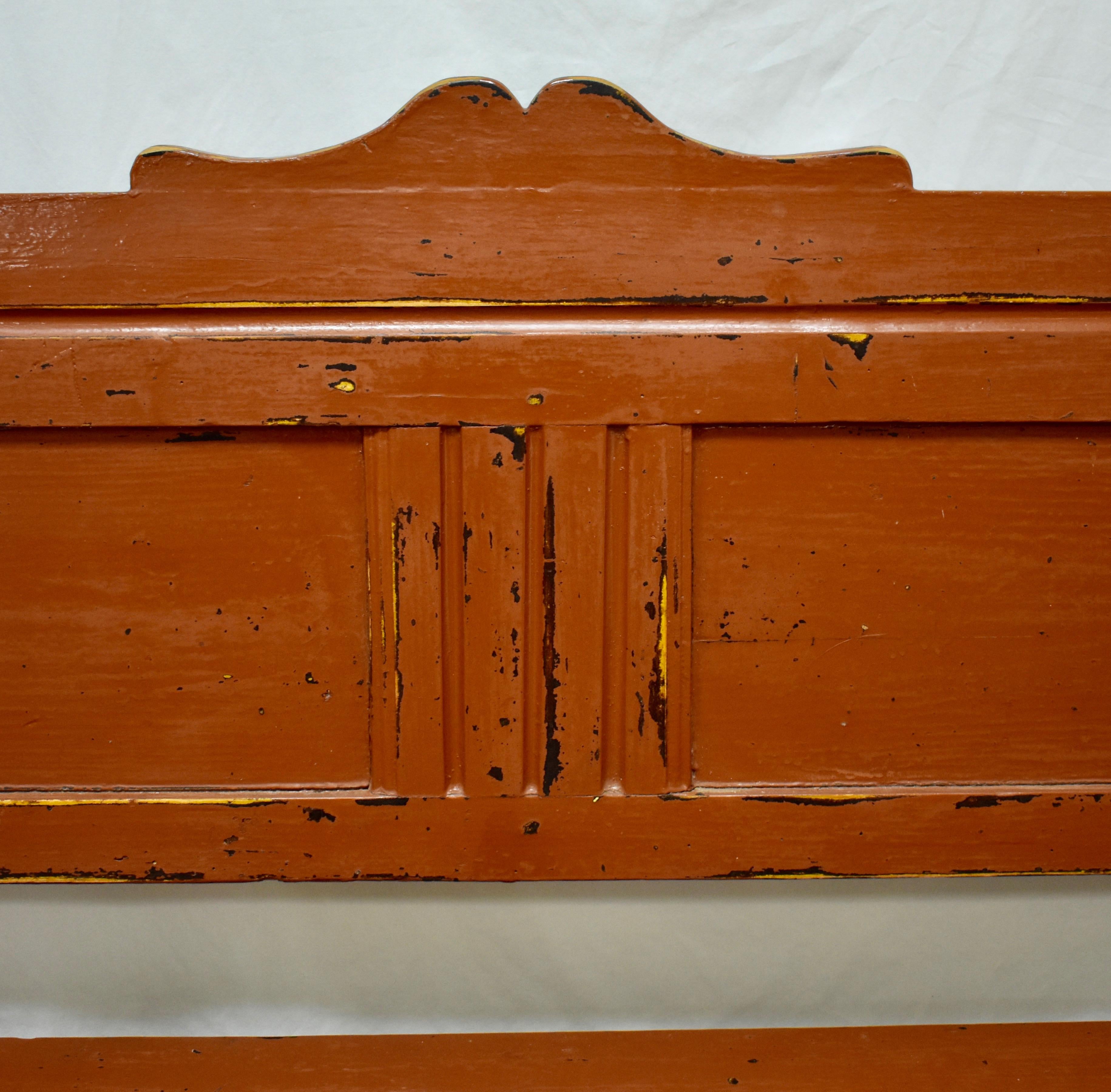 Painted Pine and Oak Storage Bench 2