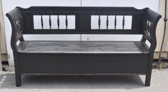 Painted Pine and Oak Storage Bench or Settle