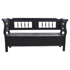 Painted Pine and Oak Storage Bench or Settle