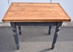 Painted Pine and Oak Swivel-Top Table
