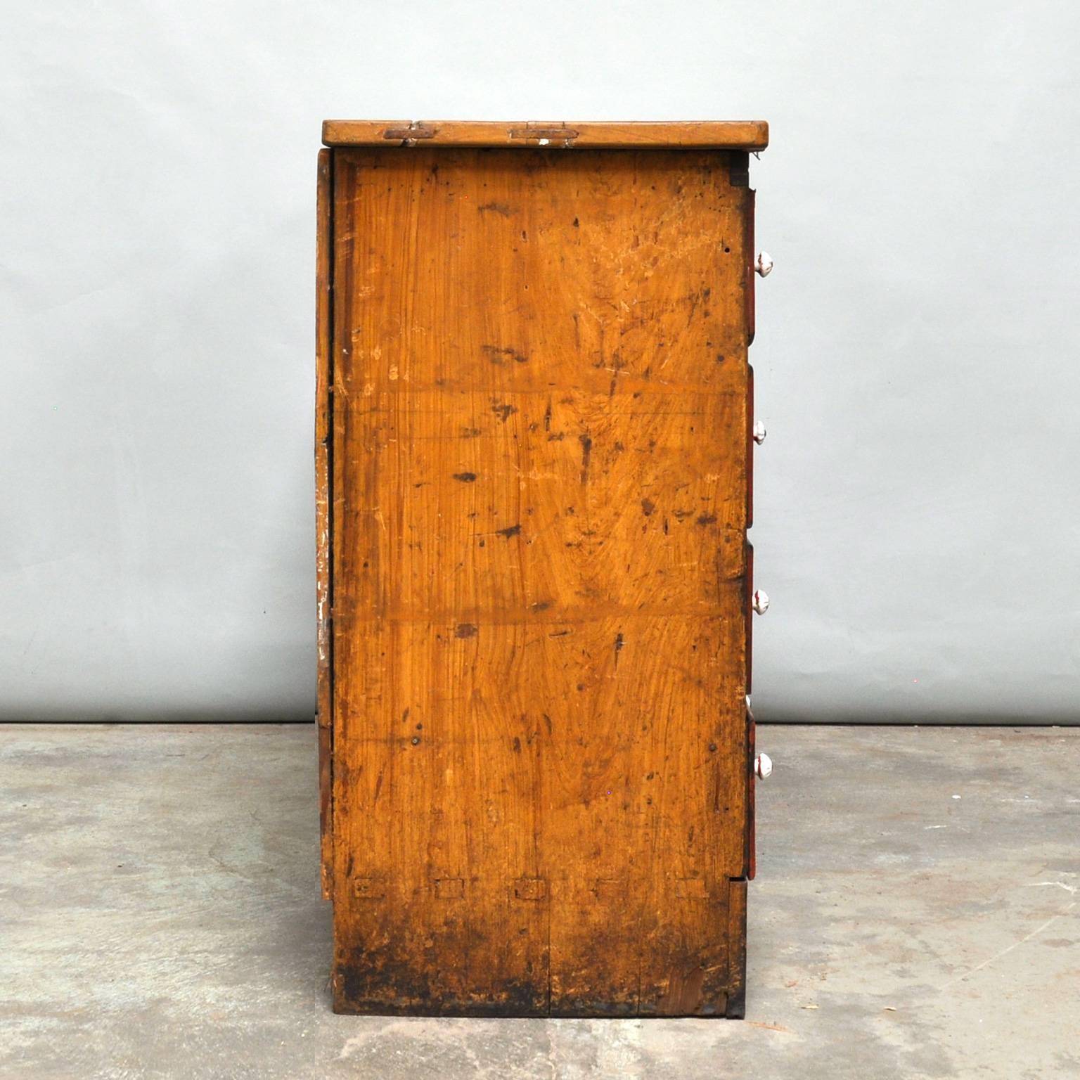 Painted Pine Apothecary Cabinet with 16 Drawers, circa 1900 4