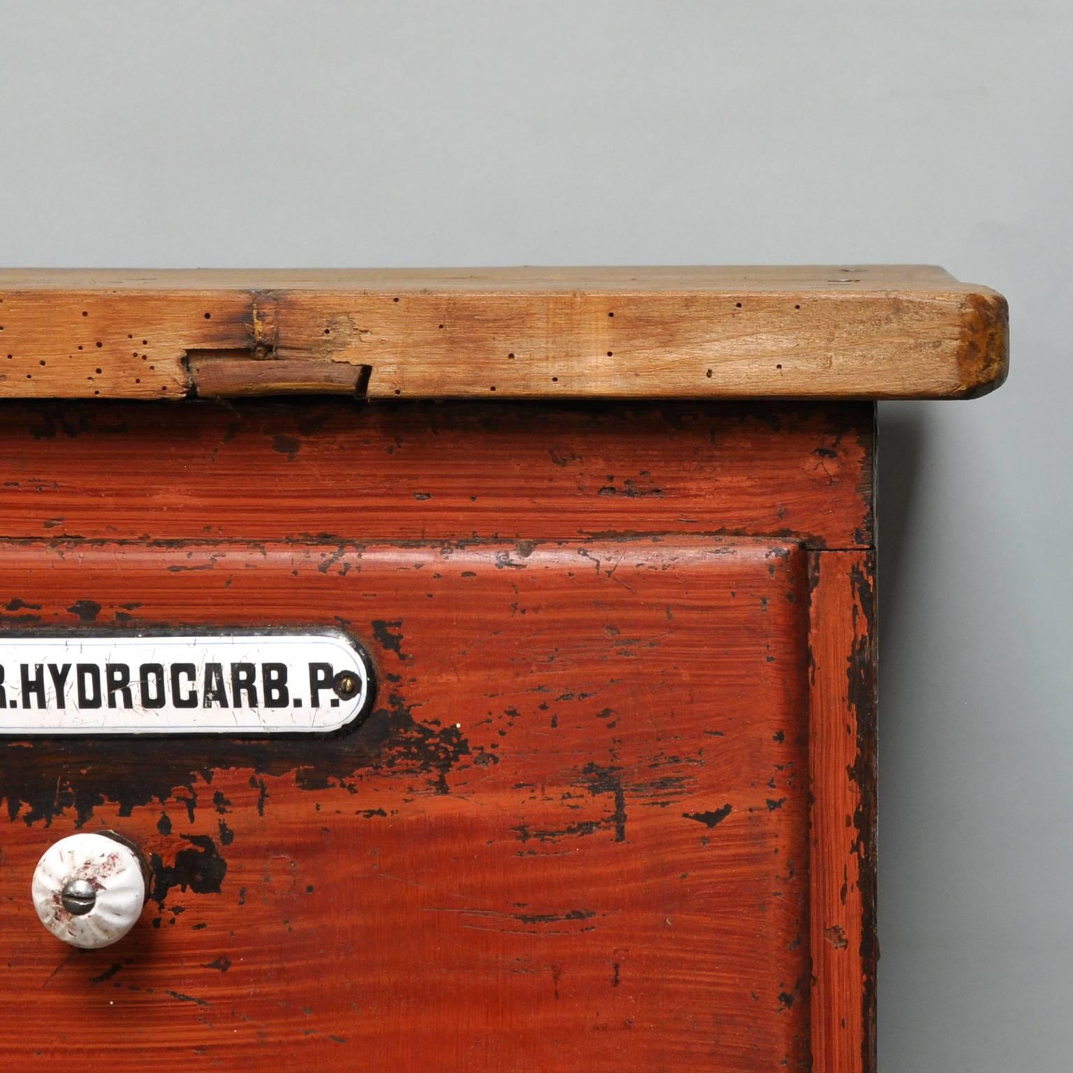 Painted Pine Apothecary Cabinet with 16 Drawers, circa 1900 5