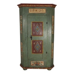 Antique Painted Pine Armoire, circa 1803