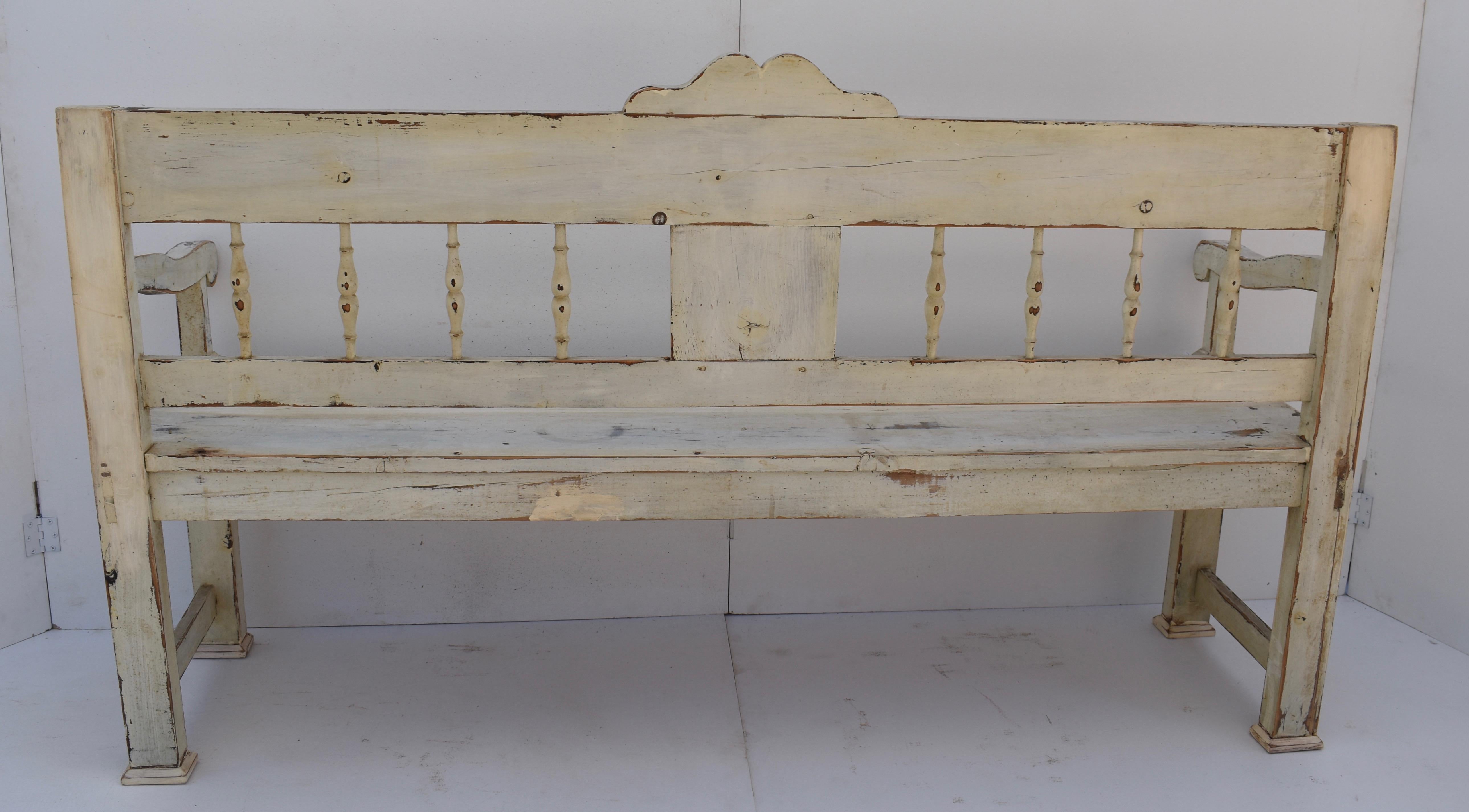 Painted Pine Bench or Settle 4