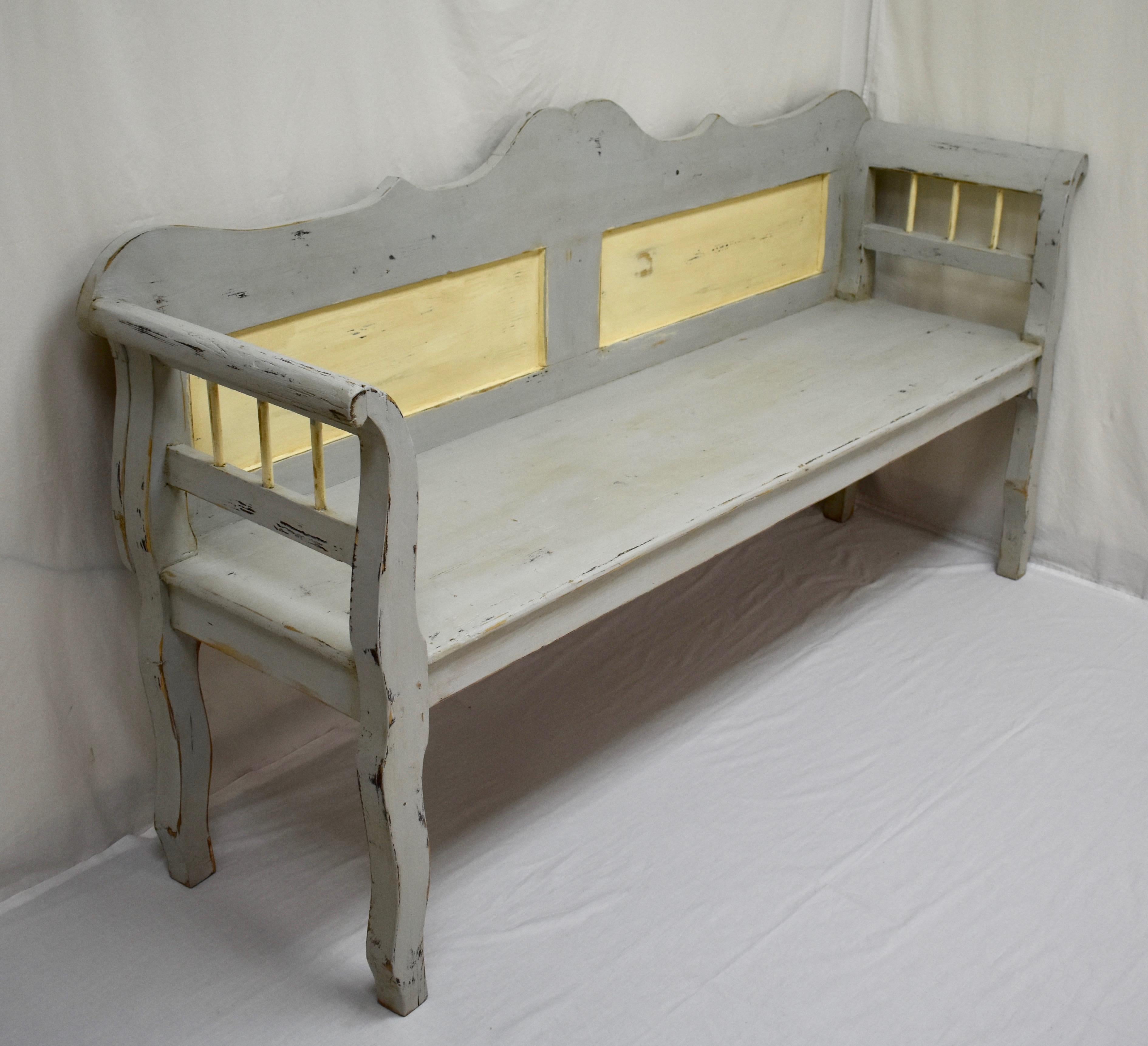 Country Painted Pine Bench or Settle