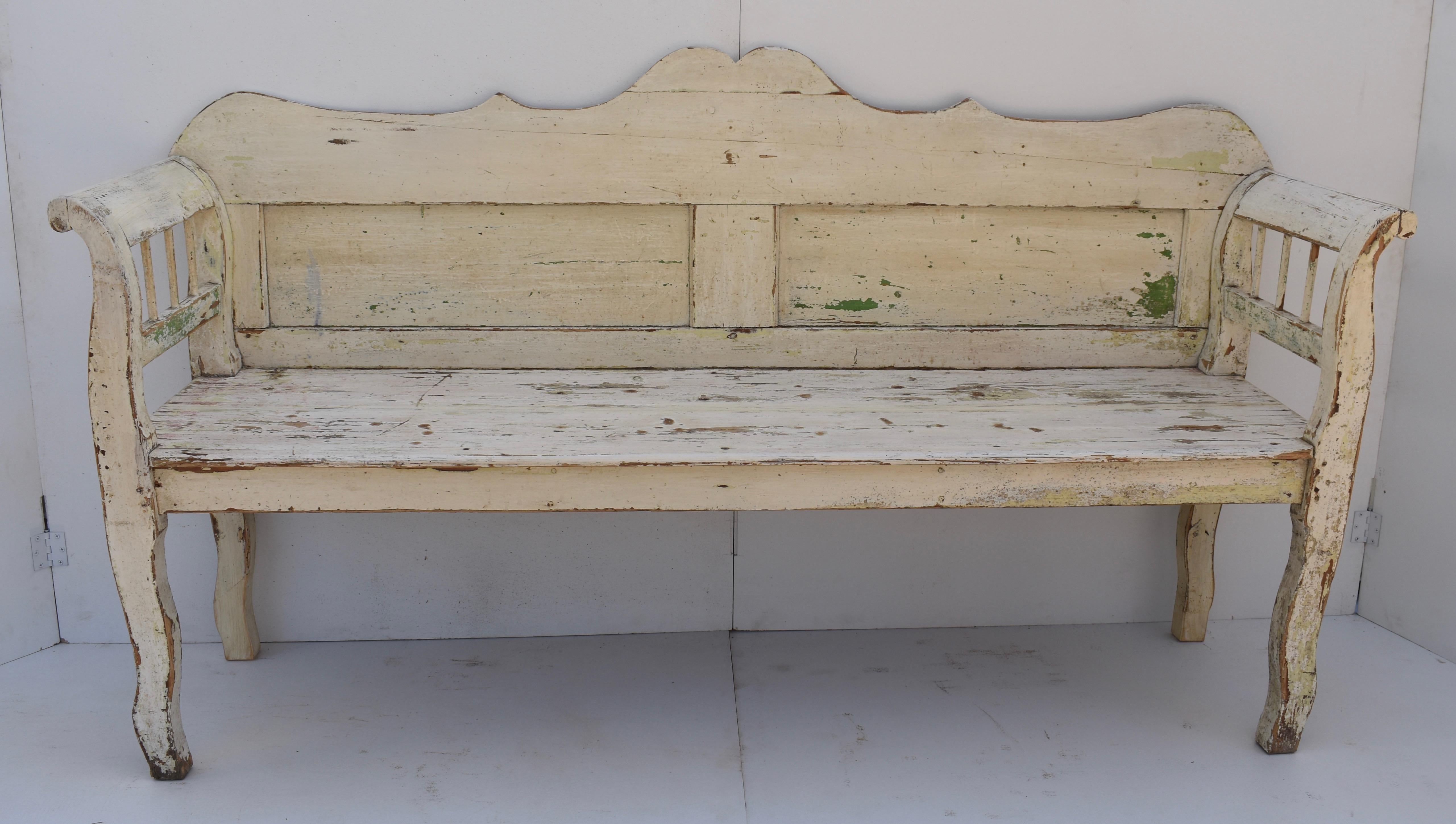 Country Painted Pine Bench or Settle