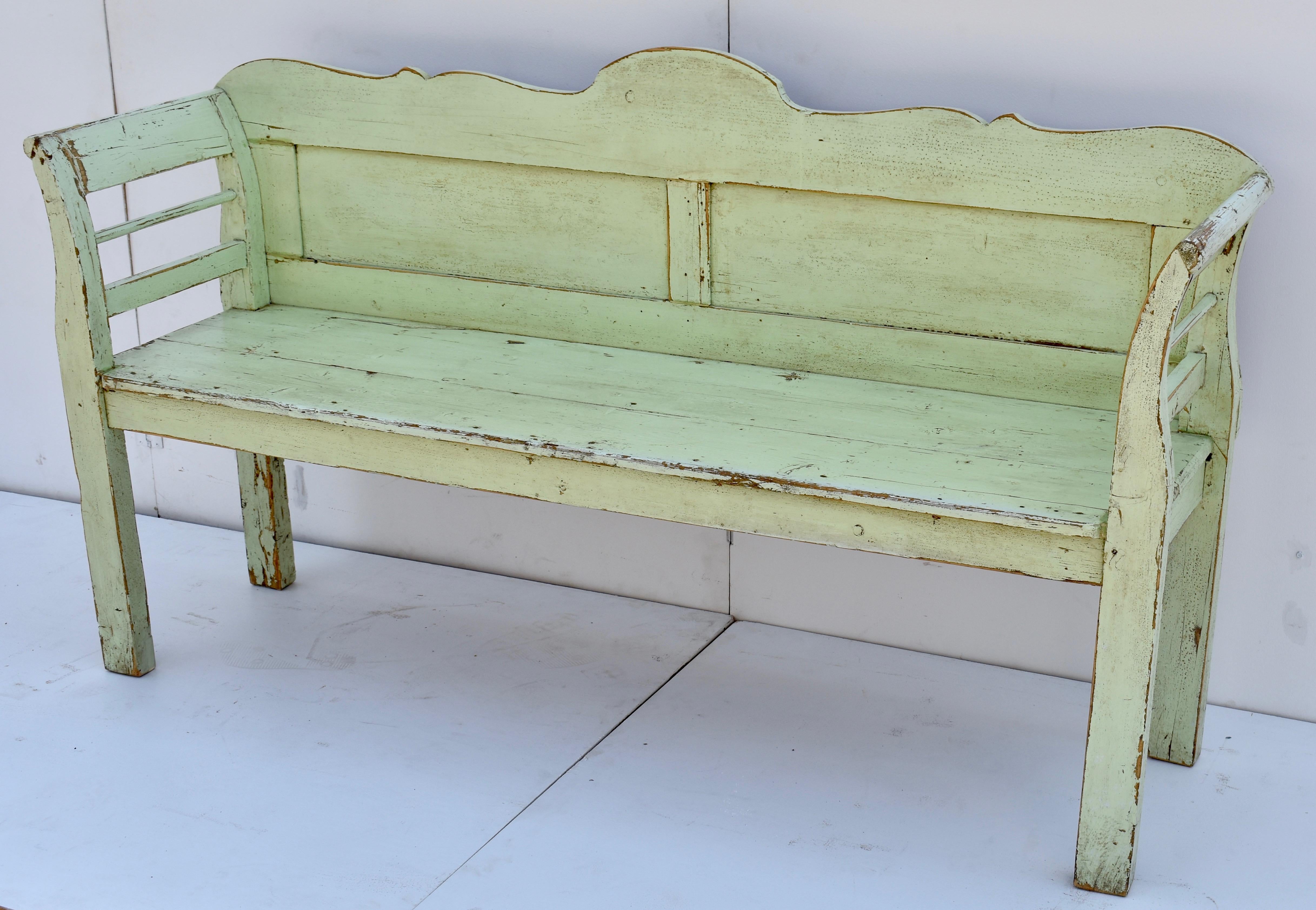 Country Painted Pine Bench or Settle