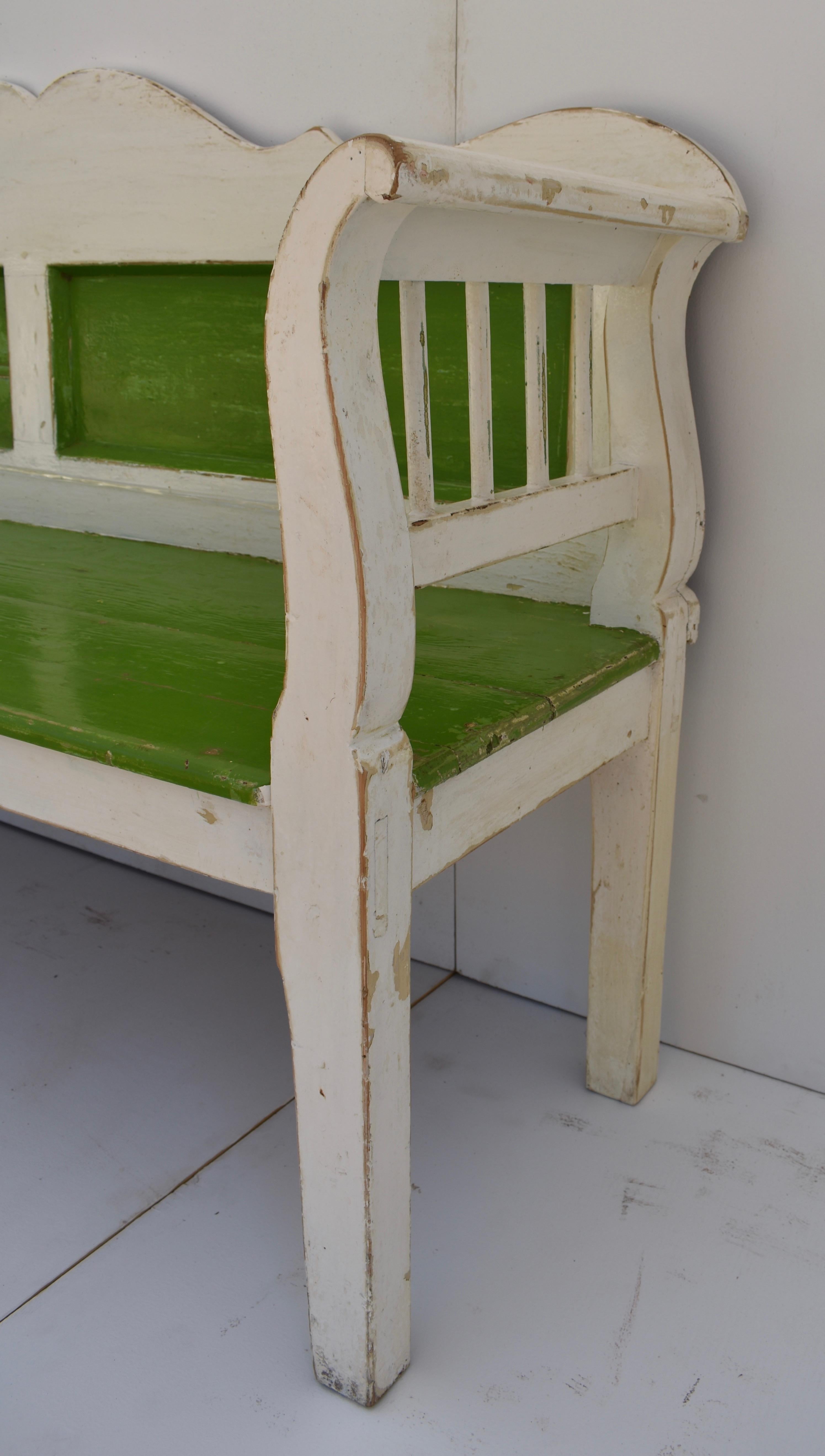 Country Painted Pine Bench or Settle