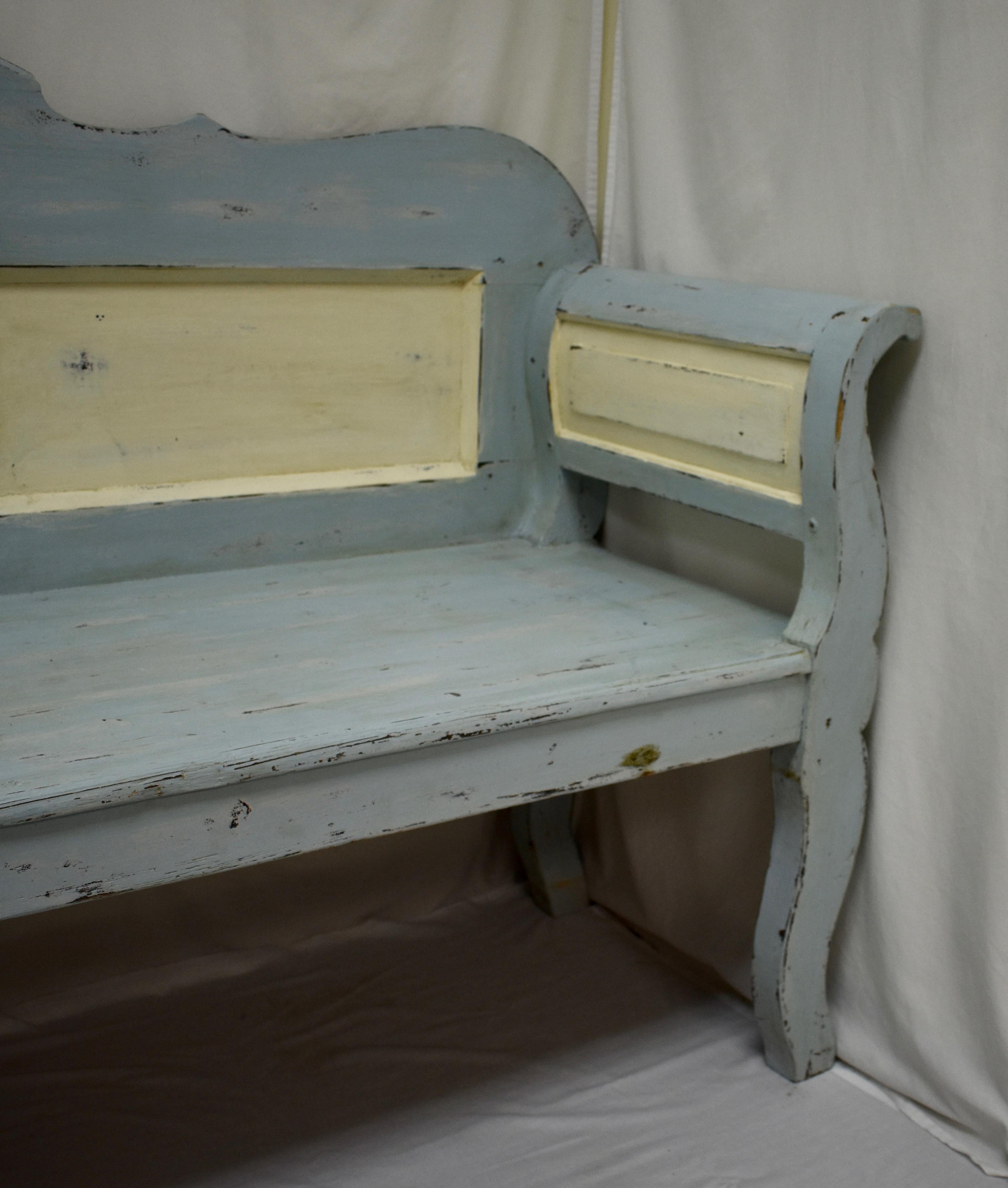Painted Pine Bench or Settle 2