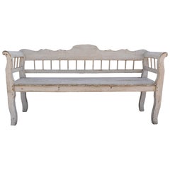 Antique Painted Pine Bench or Settle