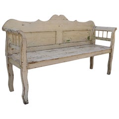 Antique Painted Pine Bench or Settle