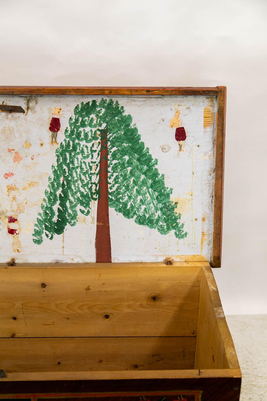 Painted Pine Blanket Chest For Sale 2