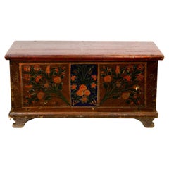 Used Painted Pine Blanket Chest