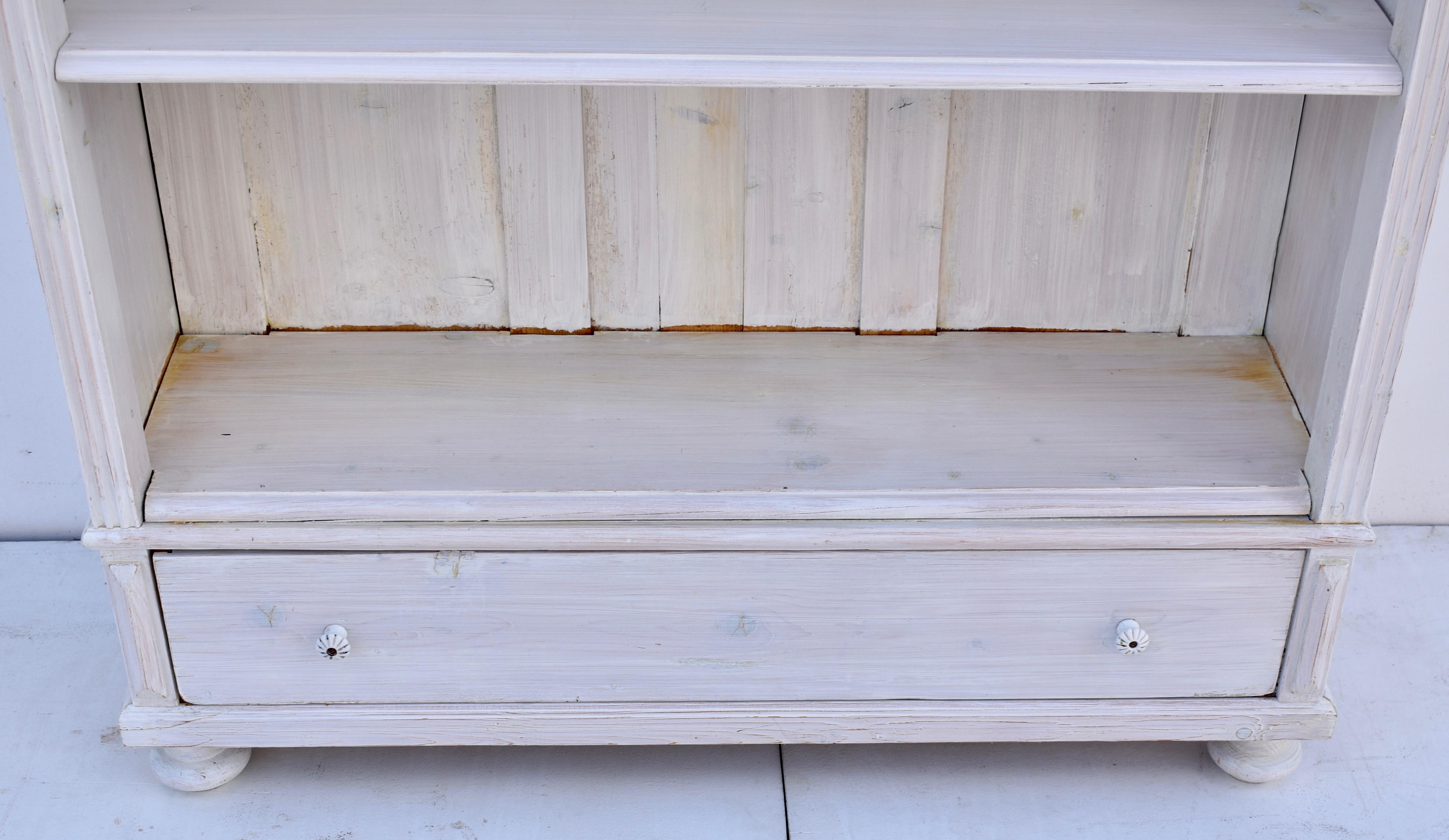 Dutch Painted Pine Bookcase from Vintage Armoire
