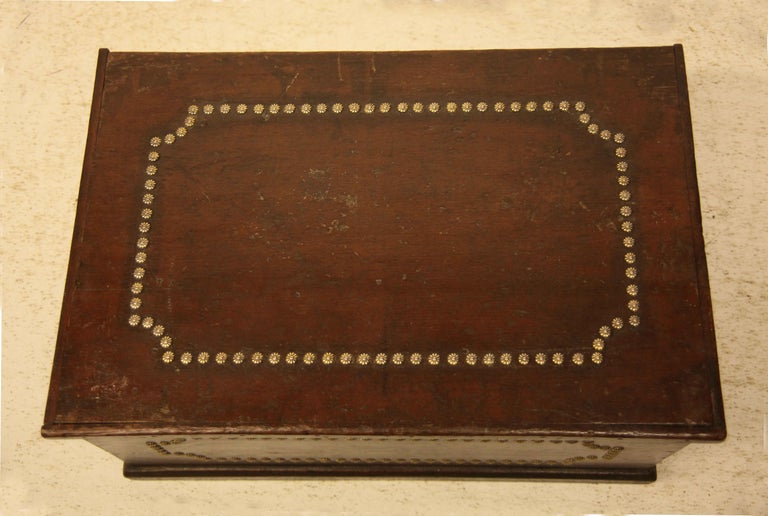 Painted Pine Brass Studded Box For Sale at 1stDibs